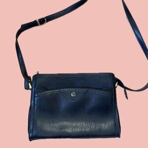 Vintage Cornell Crossbody Bag – Elegant Black Faux Leather